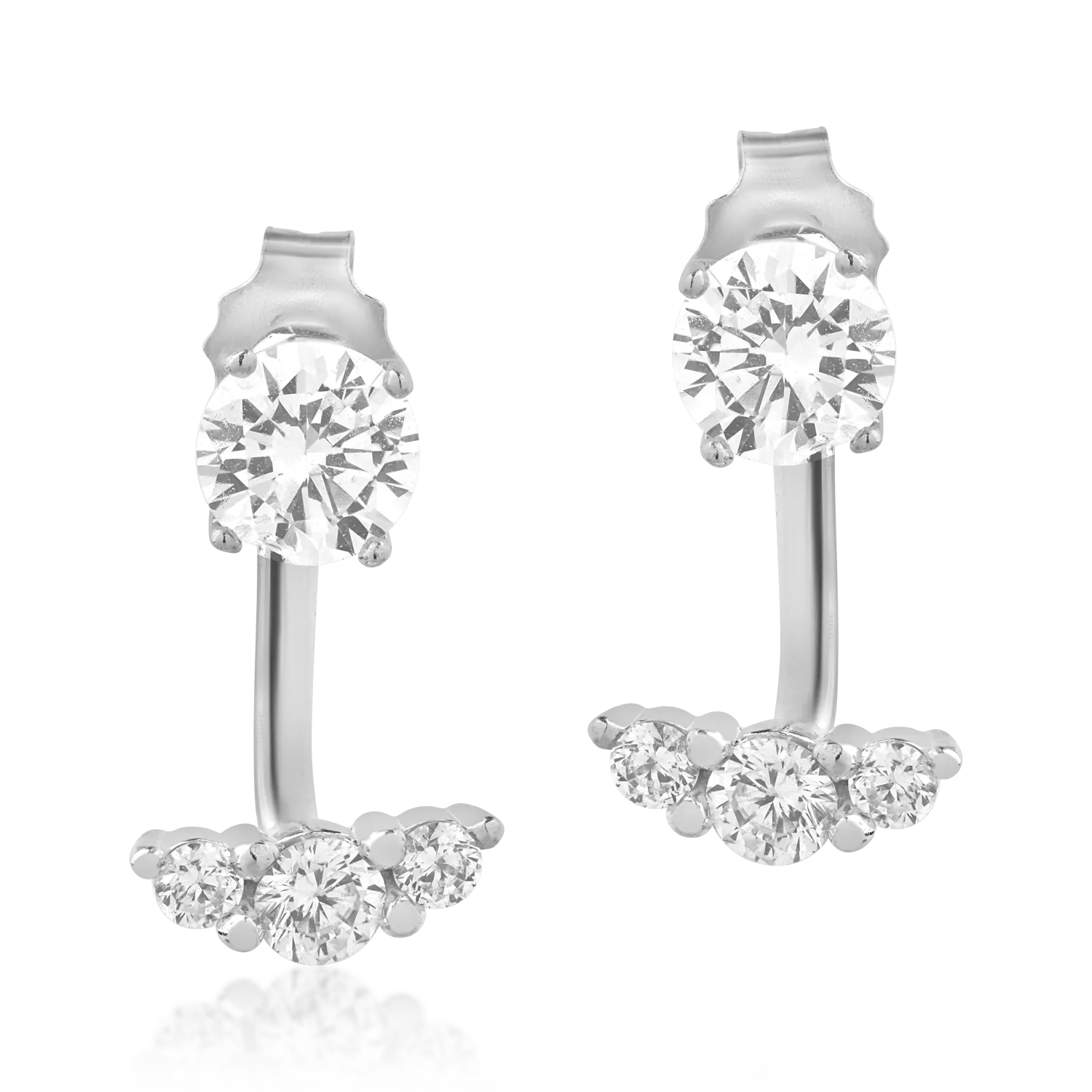 14K white gold earrings-124434