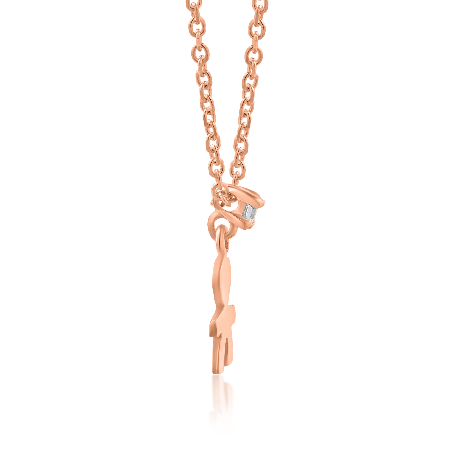 Łańcuszek z 14K różowego złota z zawieszką