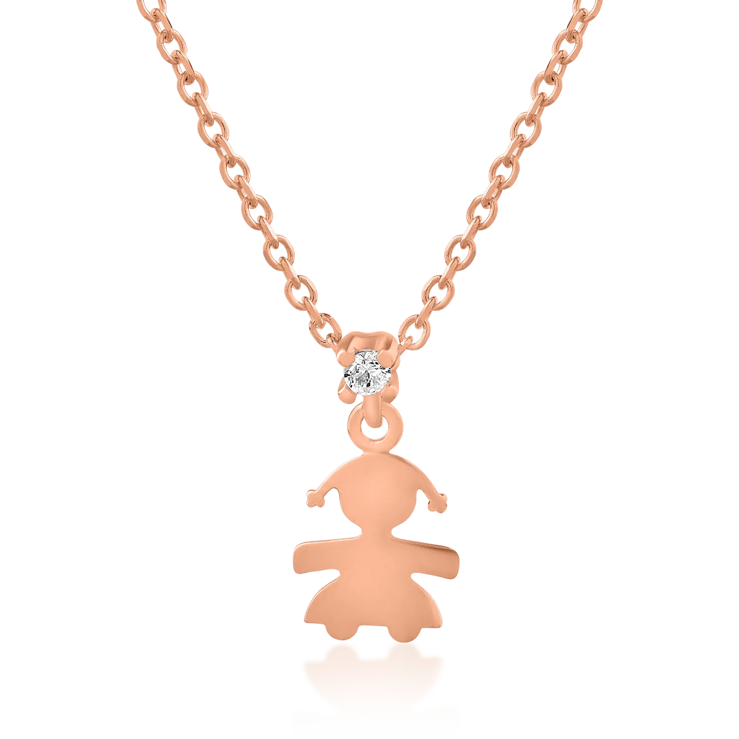 14K rose gold chain with pendant