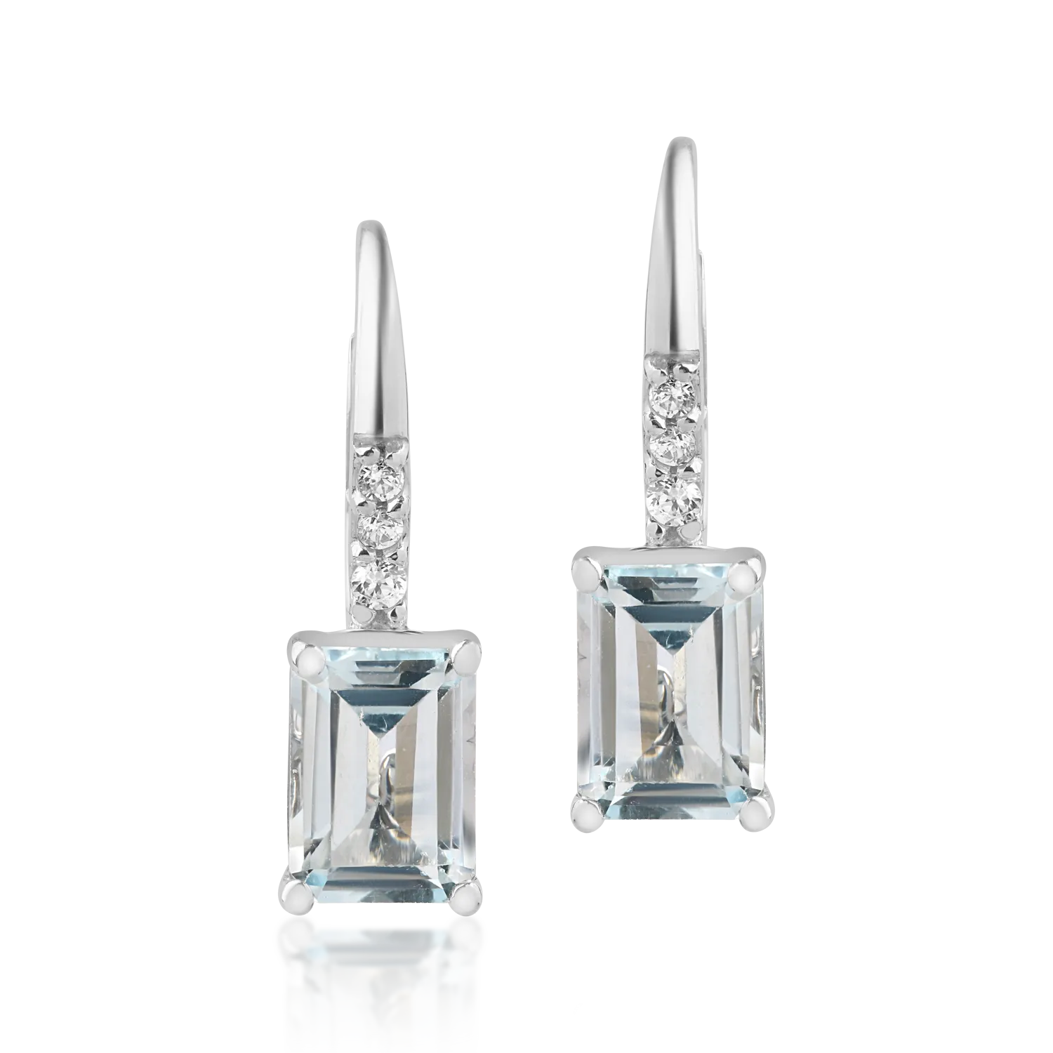 Cercei din aur alb de 14K-124445