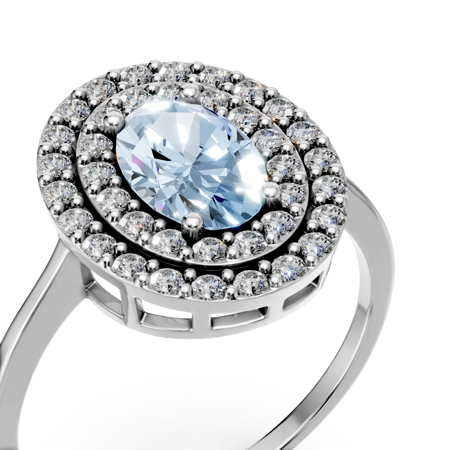 Пръстен от бяло злато 14K