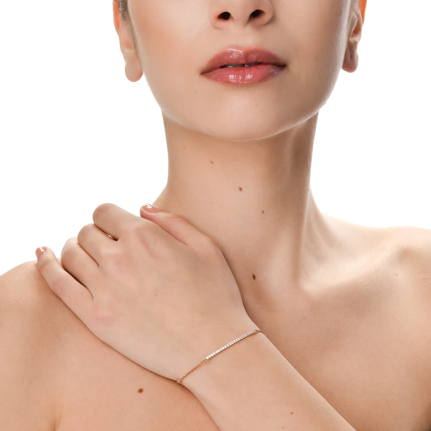 Rózsarany karkötő cirkóniával