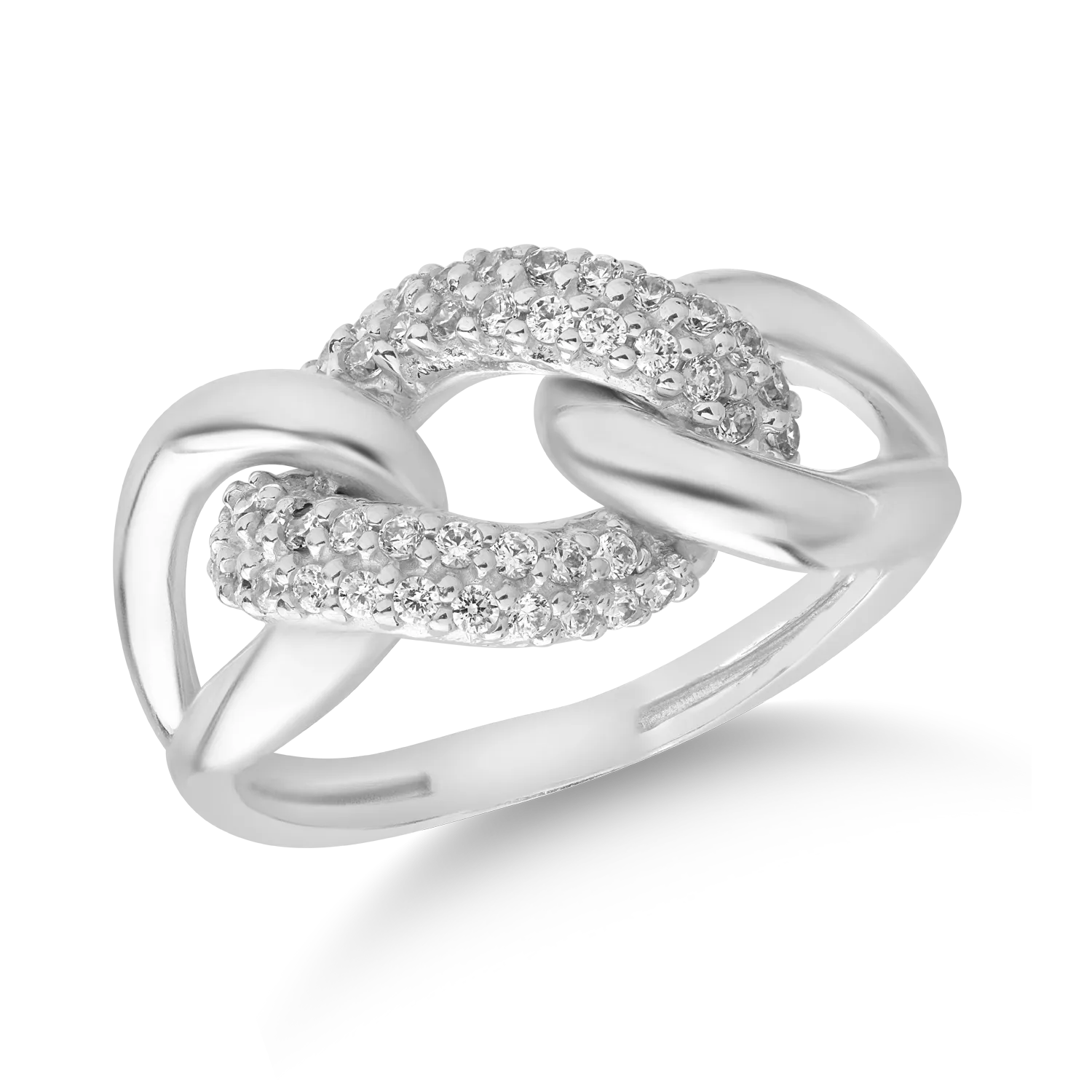 Pierścionek z białego 14K złota-124561