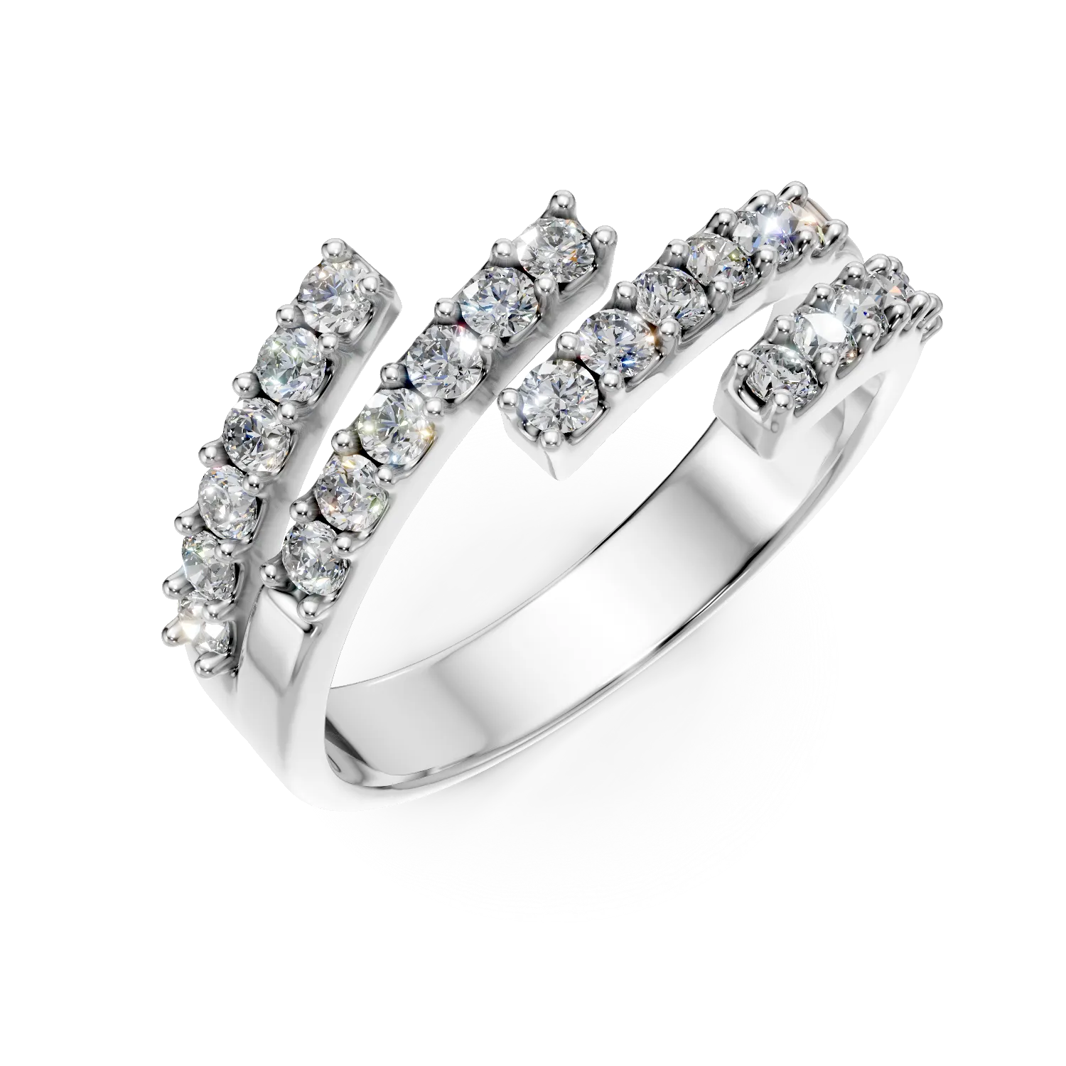 Inel din aur alb de 14K-124503