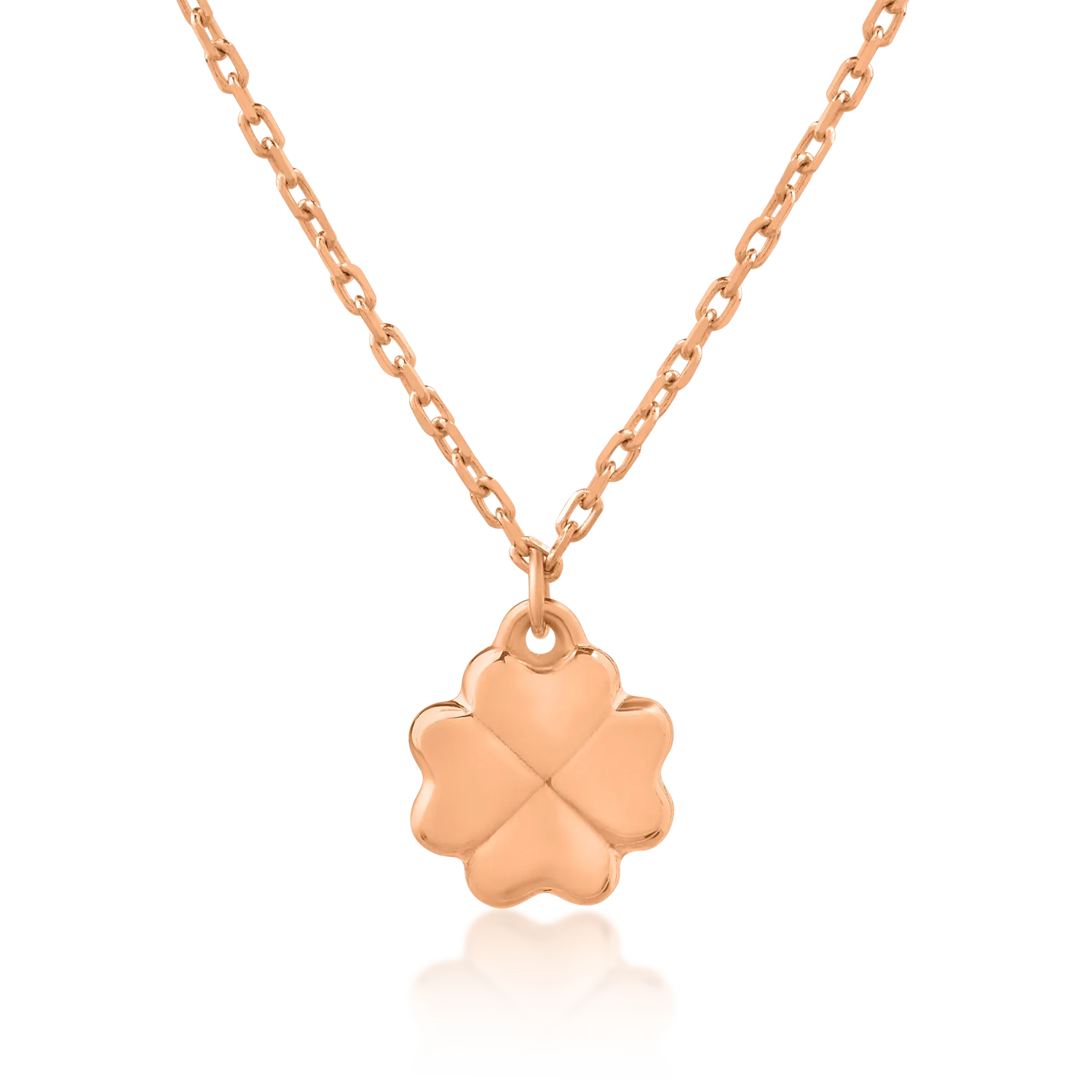 Rose gold clover pendant necklace