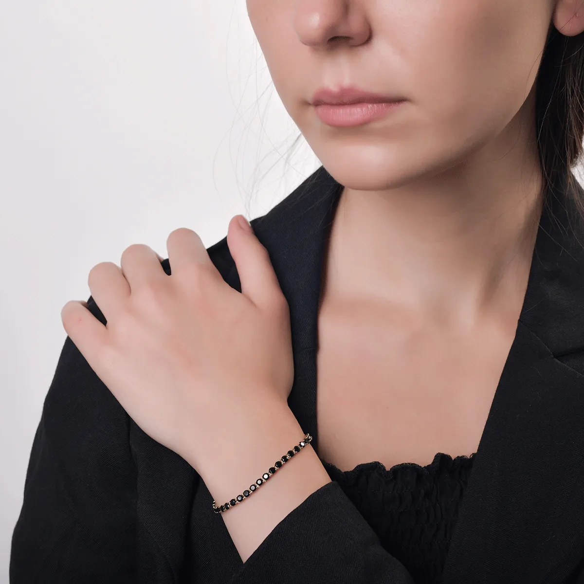 14K sárga arany tenisz karkötő