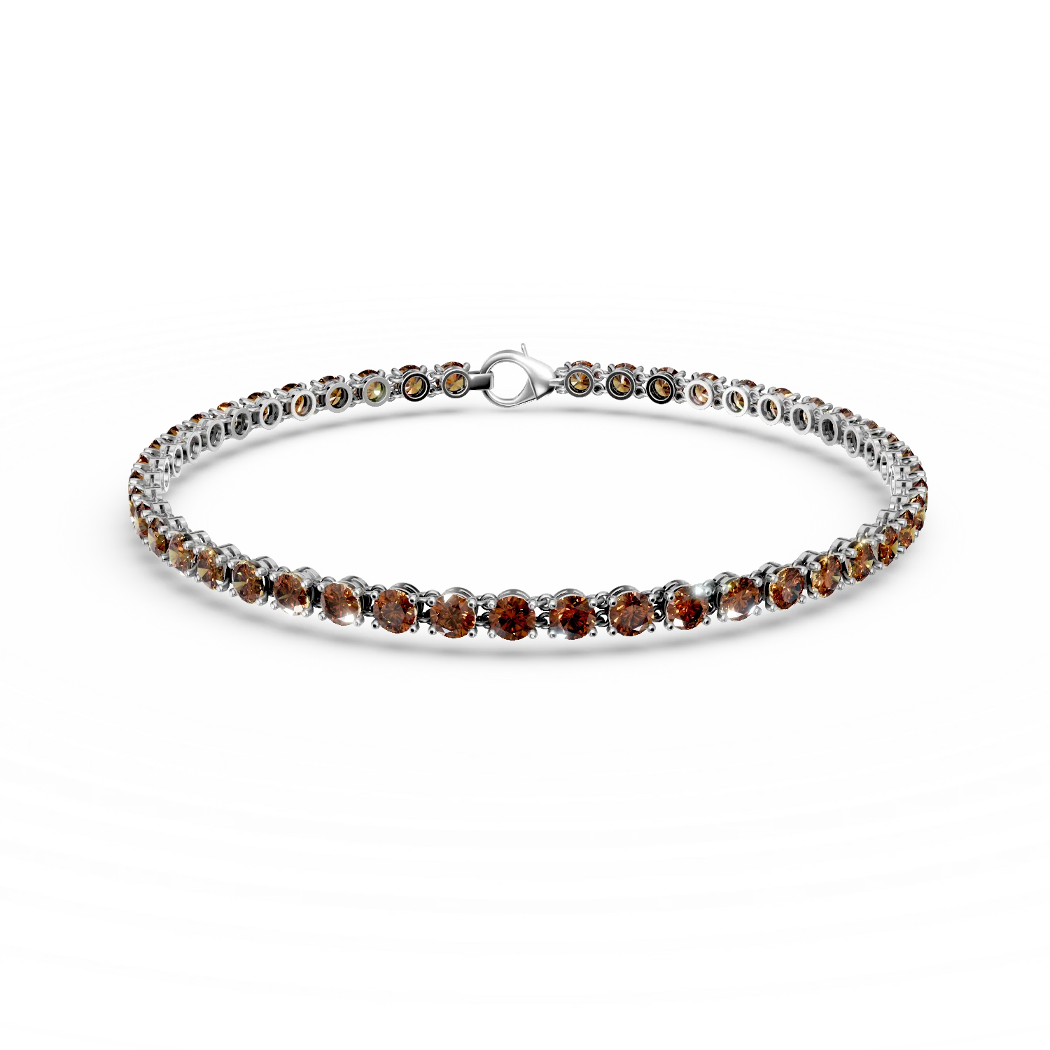 Bratara tennis din aur alb de 14K