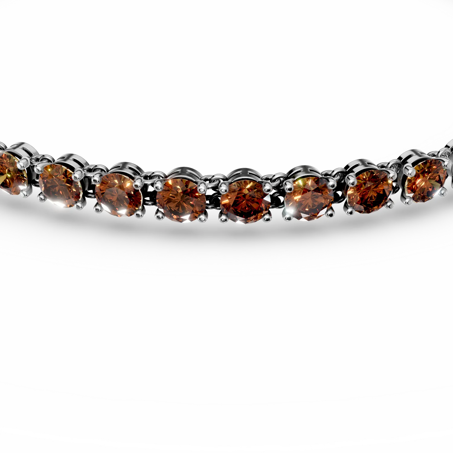 Bratara tennis din aur alb de 14K