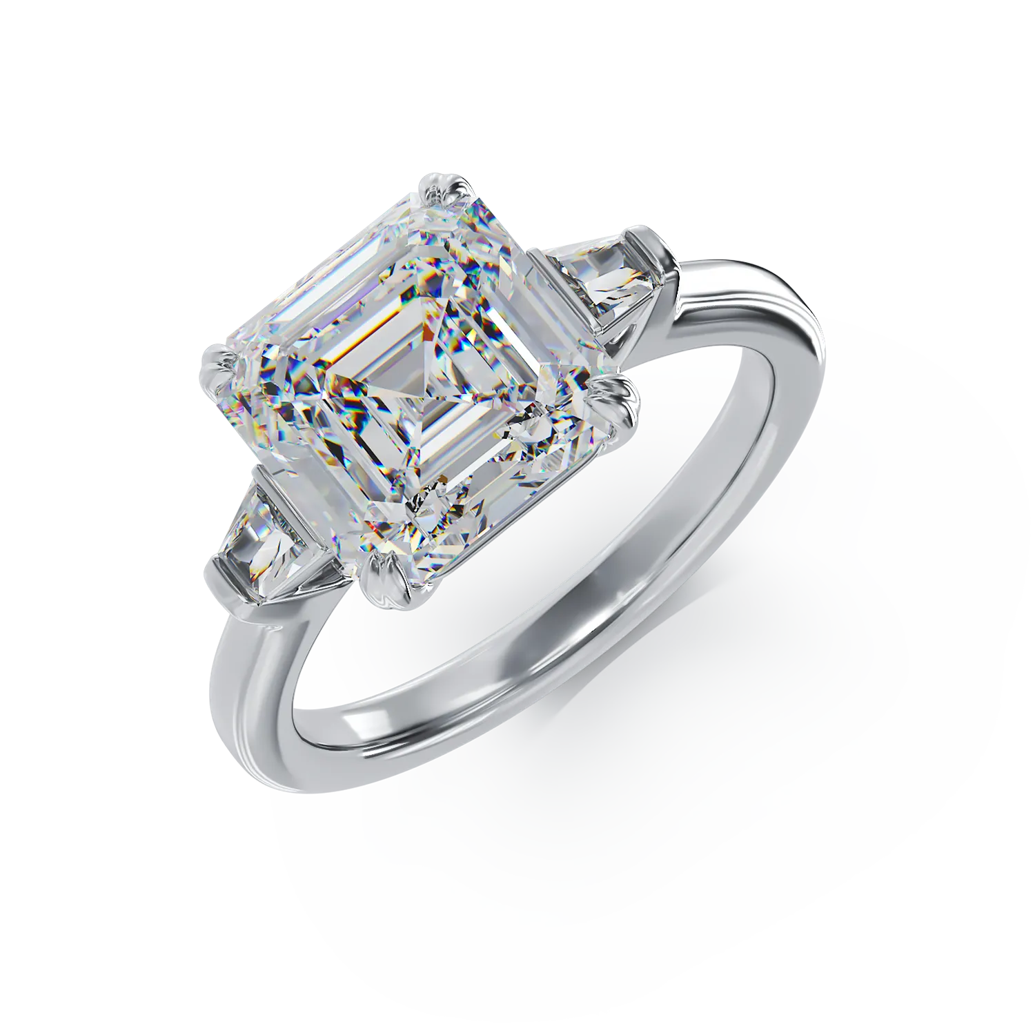 Inel din aur alb de18K cu diamante de 3.19ct