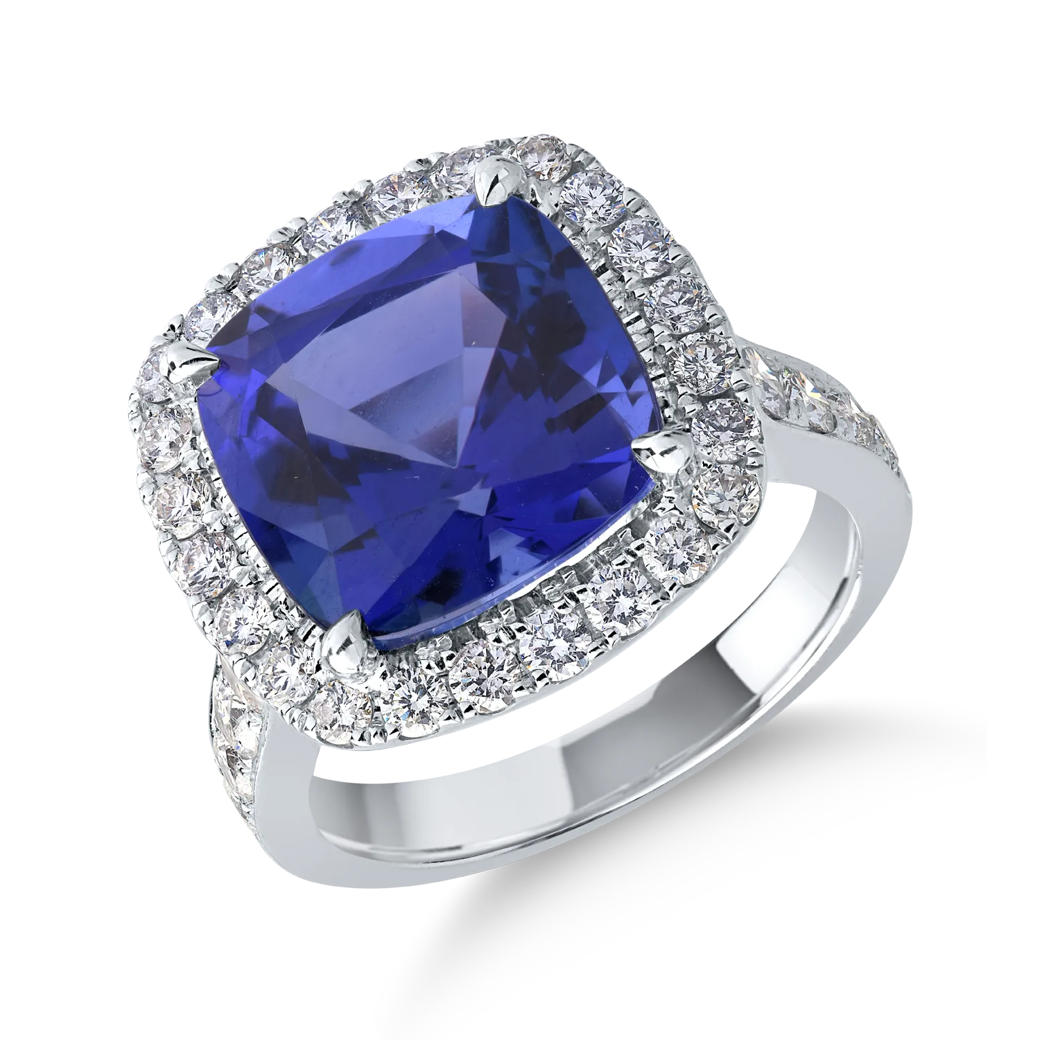 18K white gold ring with 9.02ct tanzanite and 1.43ct diamonds