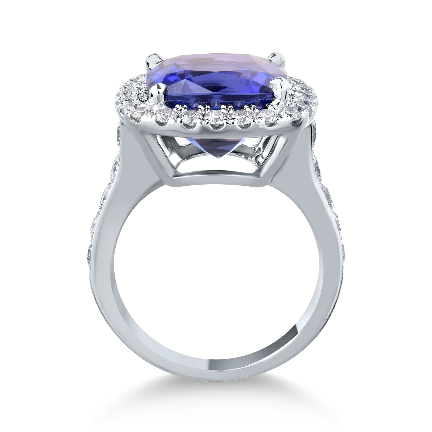 18K white gold ring with 9.02ct tanzanite and 1.43ct diamonds