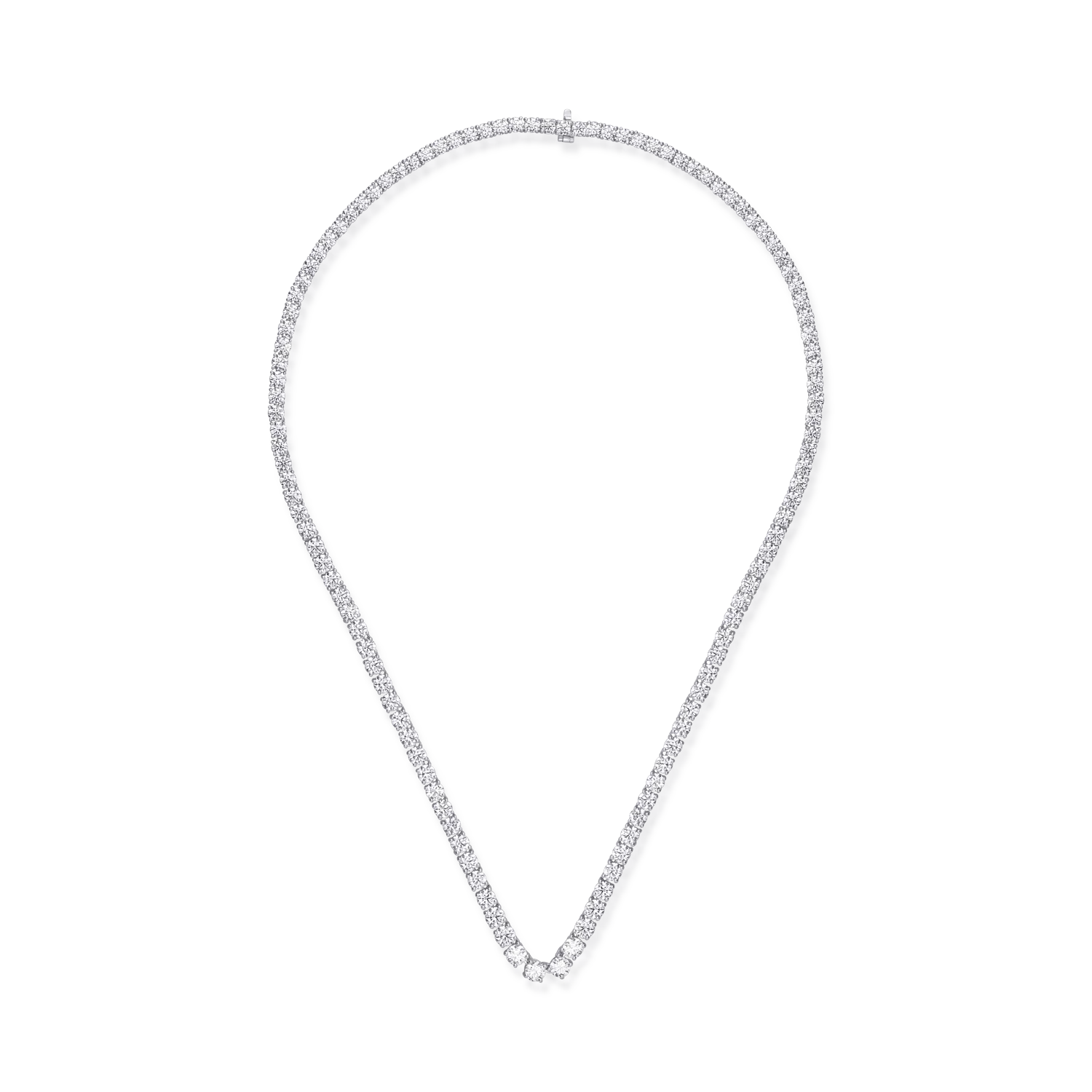 18K white gold tennis necklace with 16.46ct diamonds