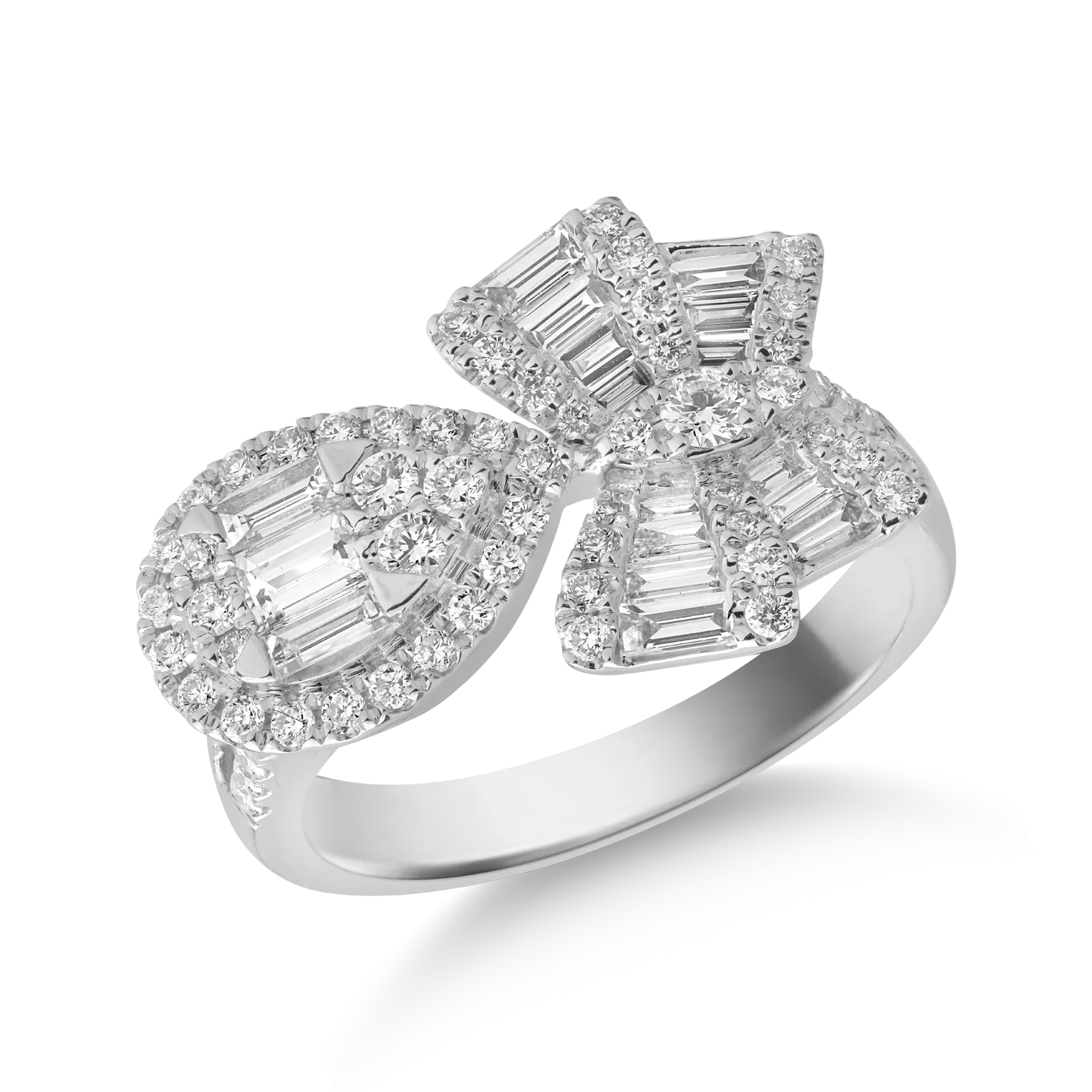 18K white gold ring with 1.08ct diamonds