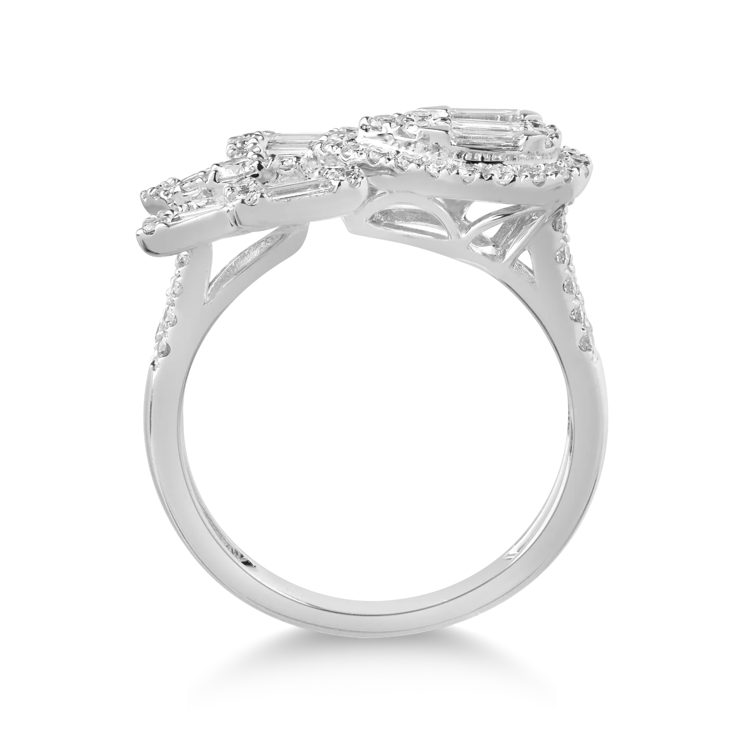 18K fehérarany gyűrű 1,08 karátos gyémántokkal