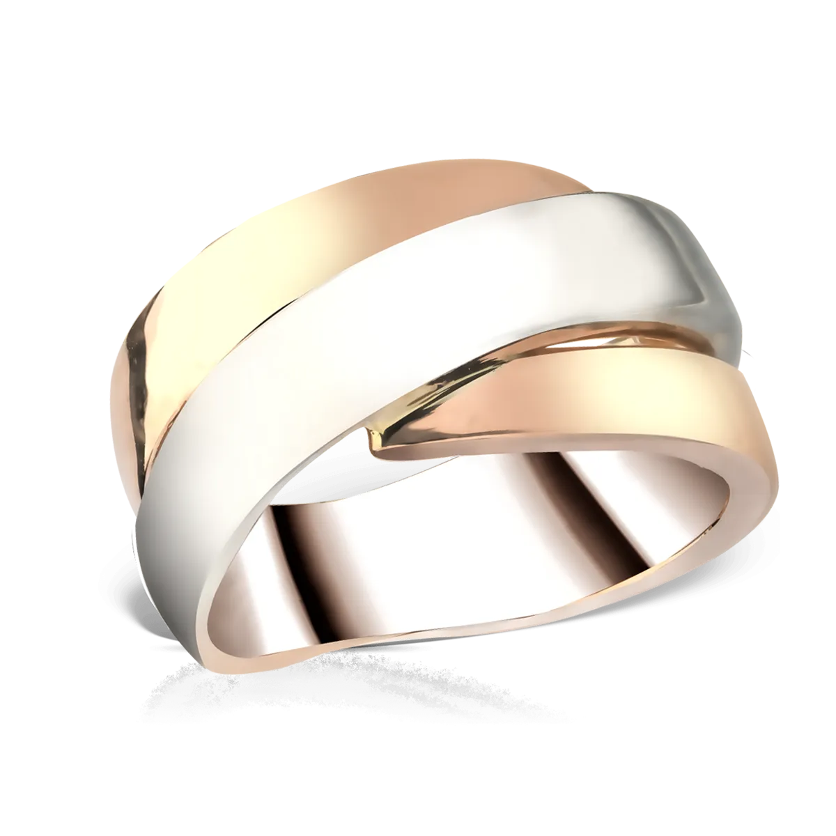 14K biało-różowy złoty pierścionek