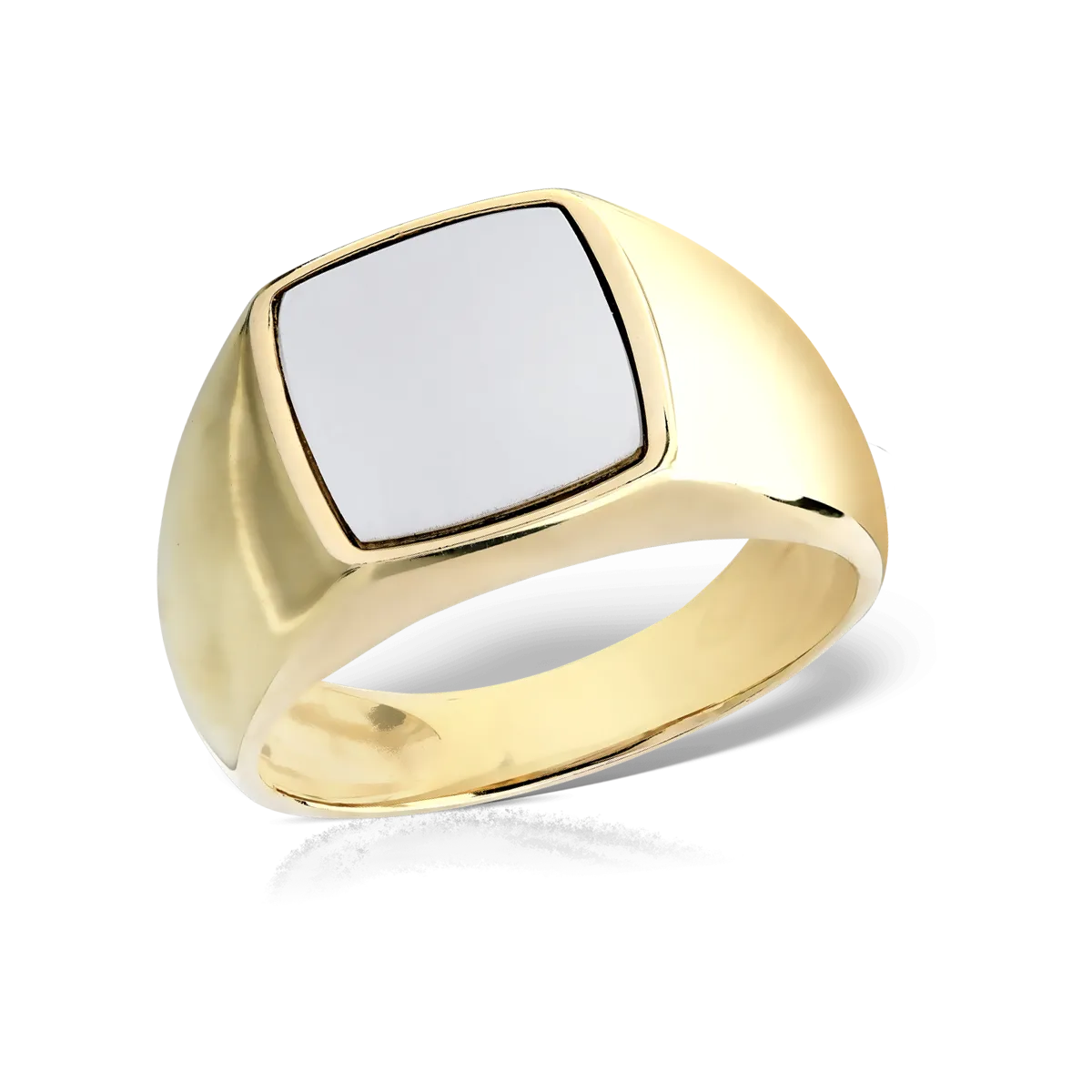 Мъжки пръстен от жълто-бяло злато 14K