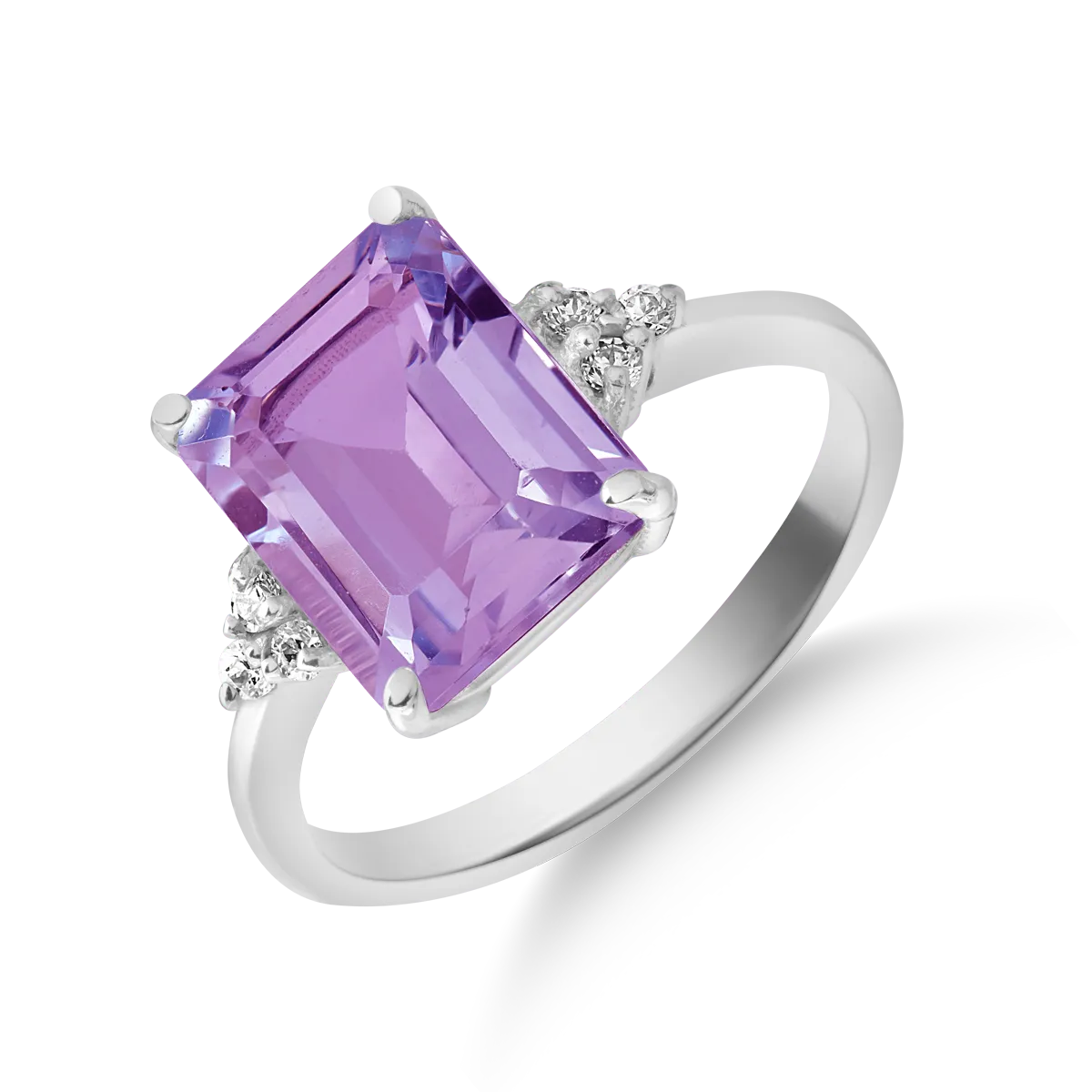 Pierścionek z białego 14K złota