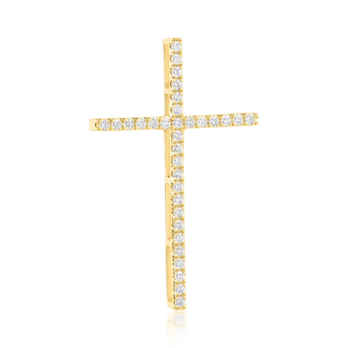 18K yellow gold cross pendant with 0.23ct diamonds