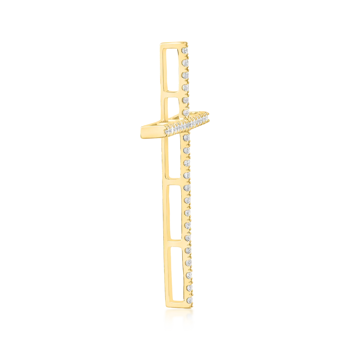 Krzyżyk z 18K żółtego złota z diamentami o masie 0.23ct
