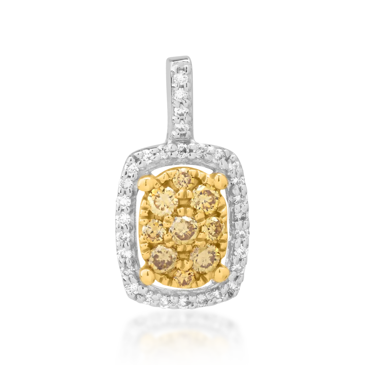 18K white-yellow gold pendant with 0.18ct fancy-yellow diamonds and 0.08ct diamonds