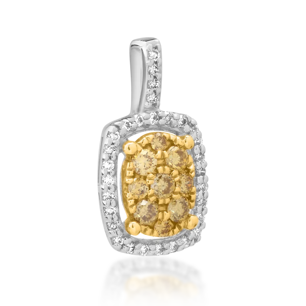 Висулка от 18 карата бяло-жълто злато с 0,18 карата изящно жълти диаманти и 0,08 карата диаманти