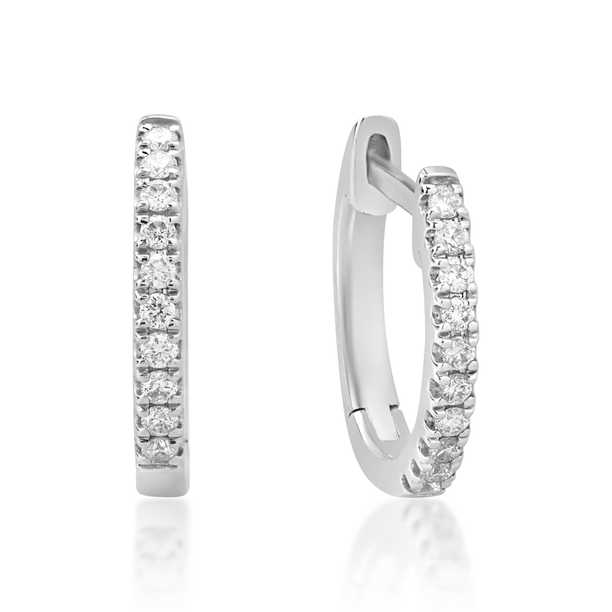 Cercei din aur alb de 18K cu diamante de 0.09ct
