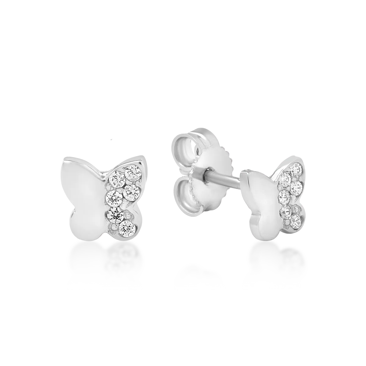 14K white gold earrings