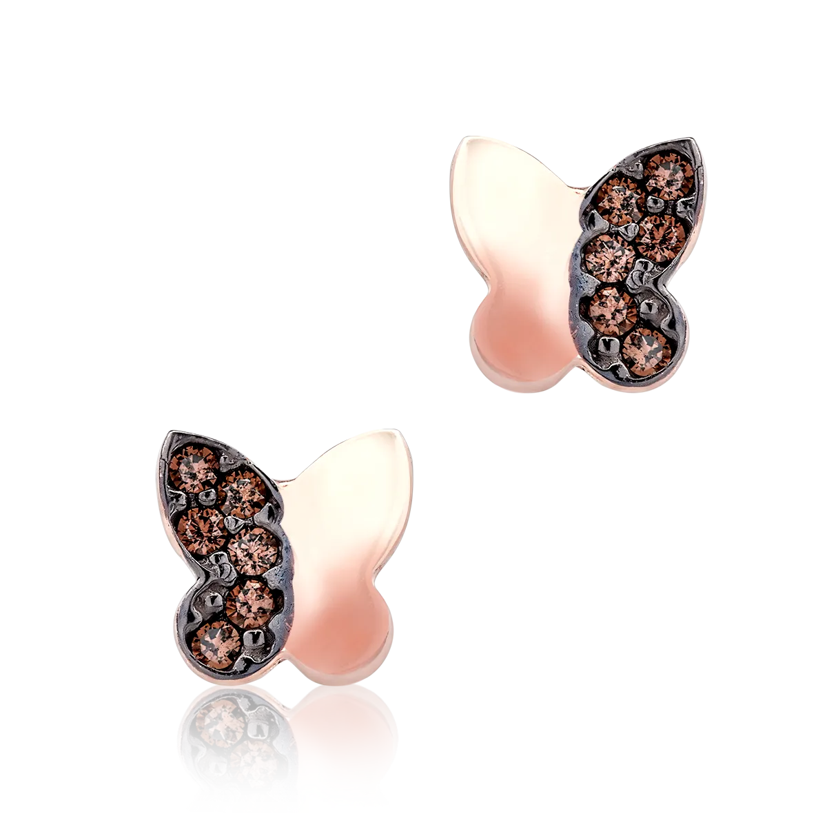 14K rose gold earrings-125016