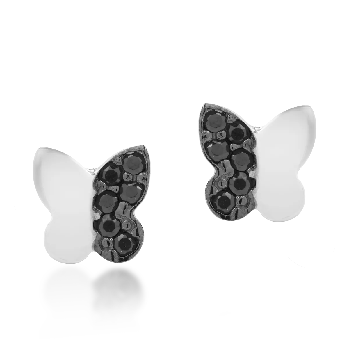 14K white gold butterflies earrings