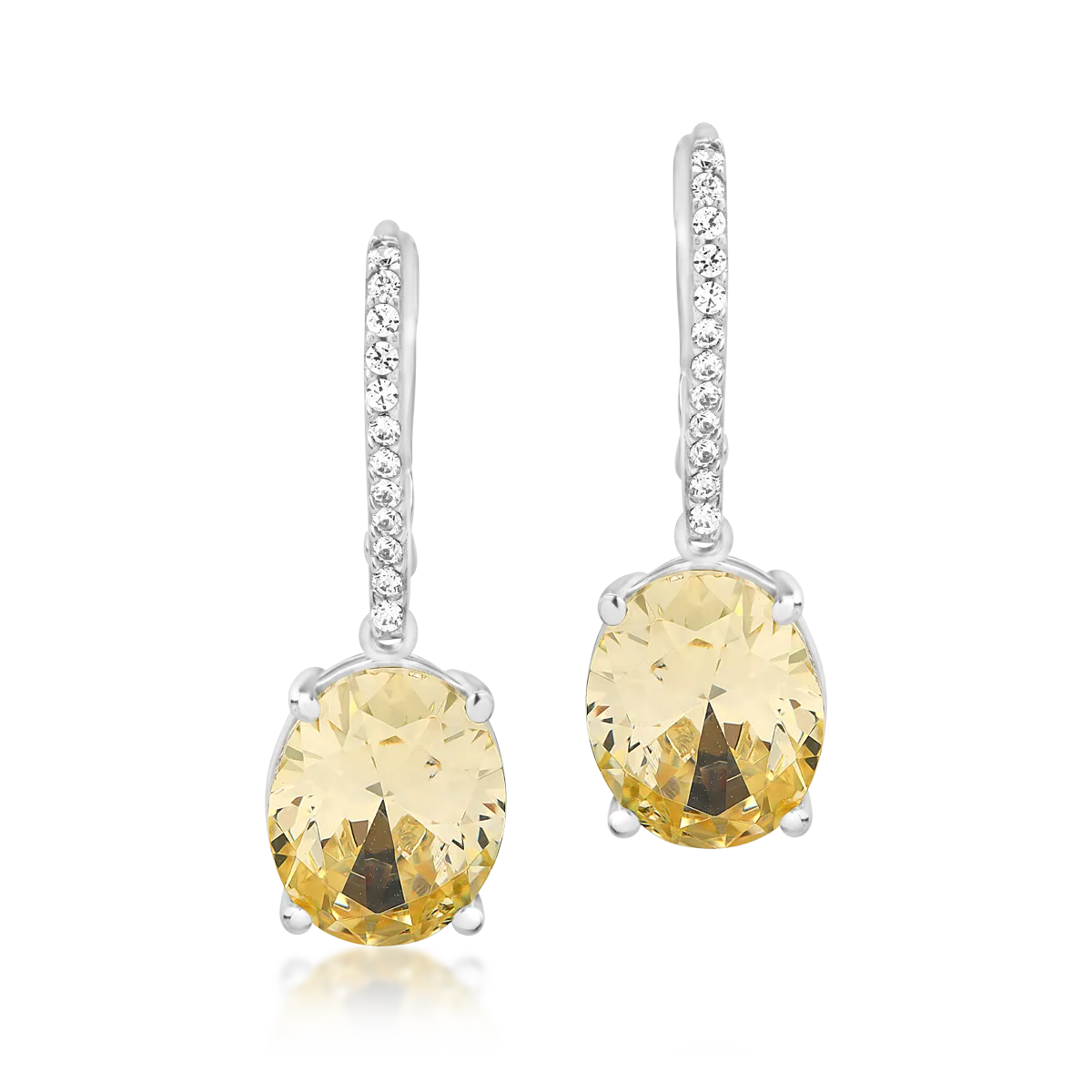 Cercei din aur alb de 14K-125020