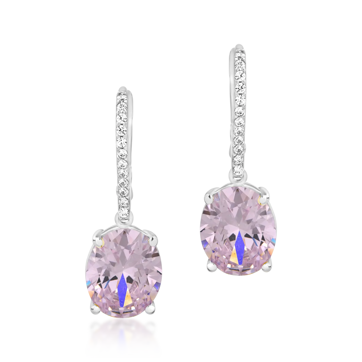 Cercei din aur alb de 14K-129670