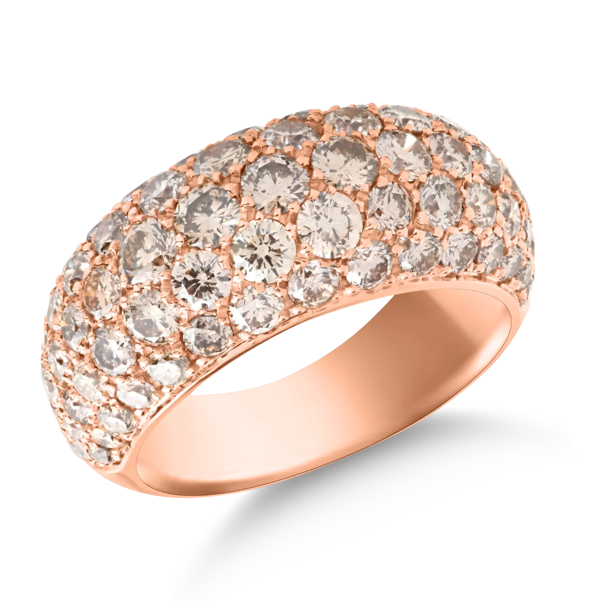 Pierścionek z 18K różowego złota z 3.5ct brązowymi diamentami-125024