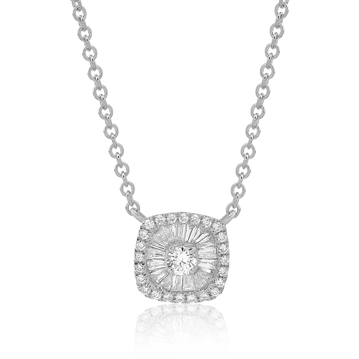 18K white gold pendant necklace with 0.21ct diamonds