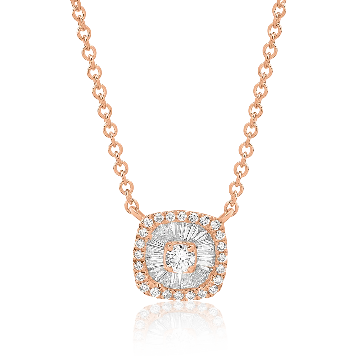 18K rose gold pendant necklace with 0.20ct diamonds