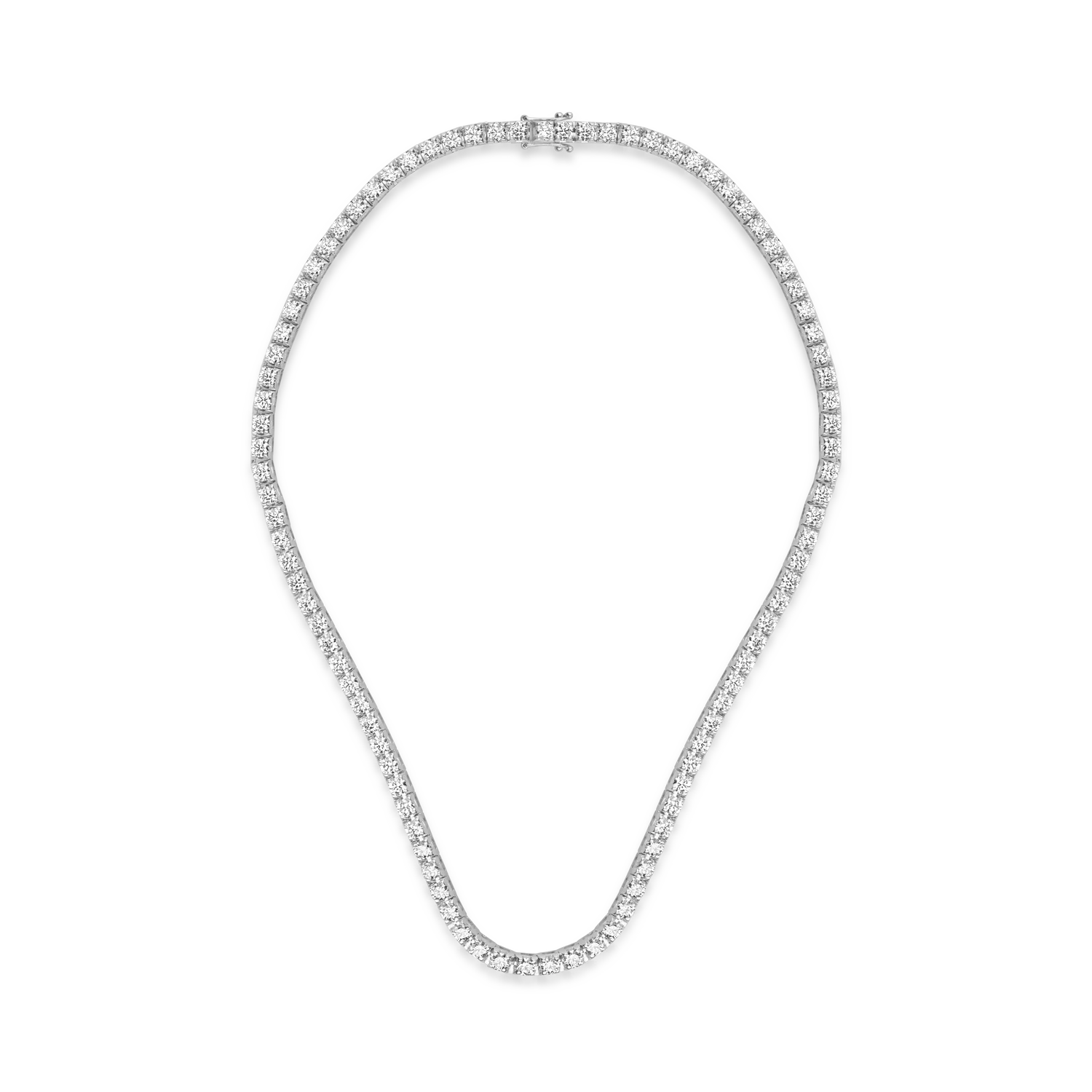 Teilor Colier tennis din aur alb cu diamante de 15.35ct