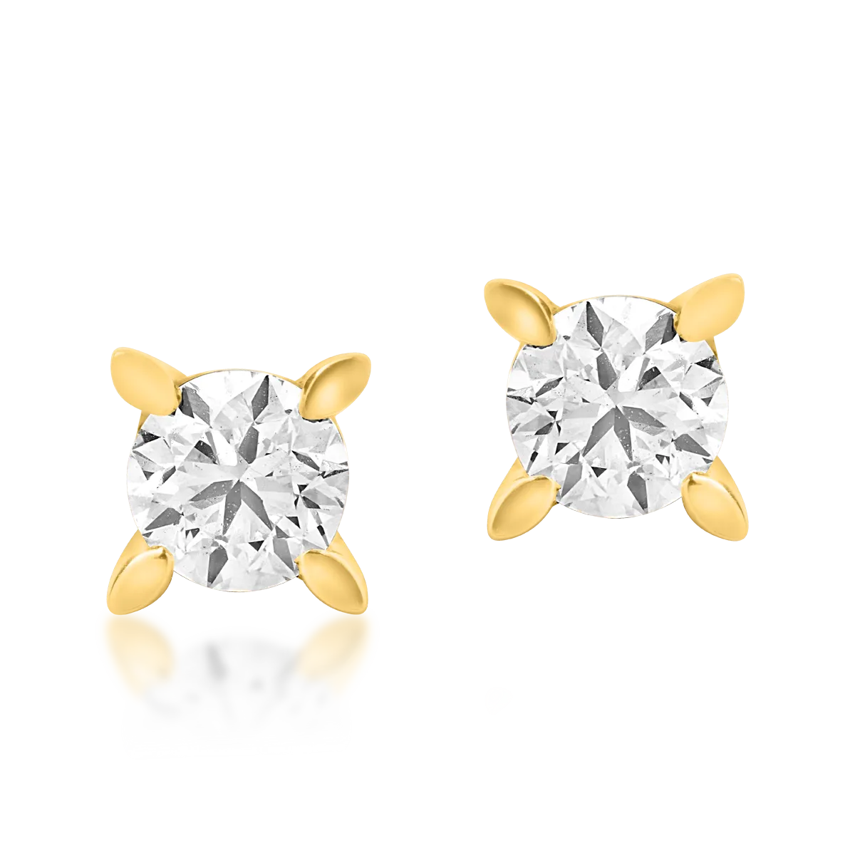 Cercei din aur galben de 18K cu diamante de 0.6ct