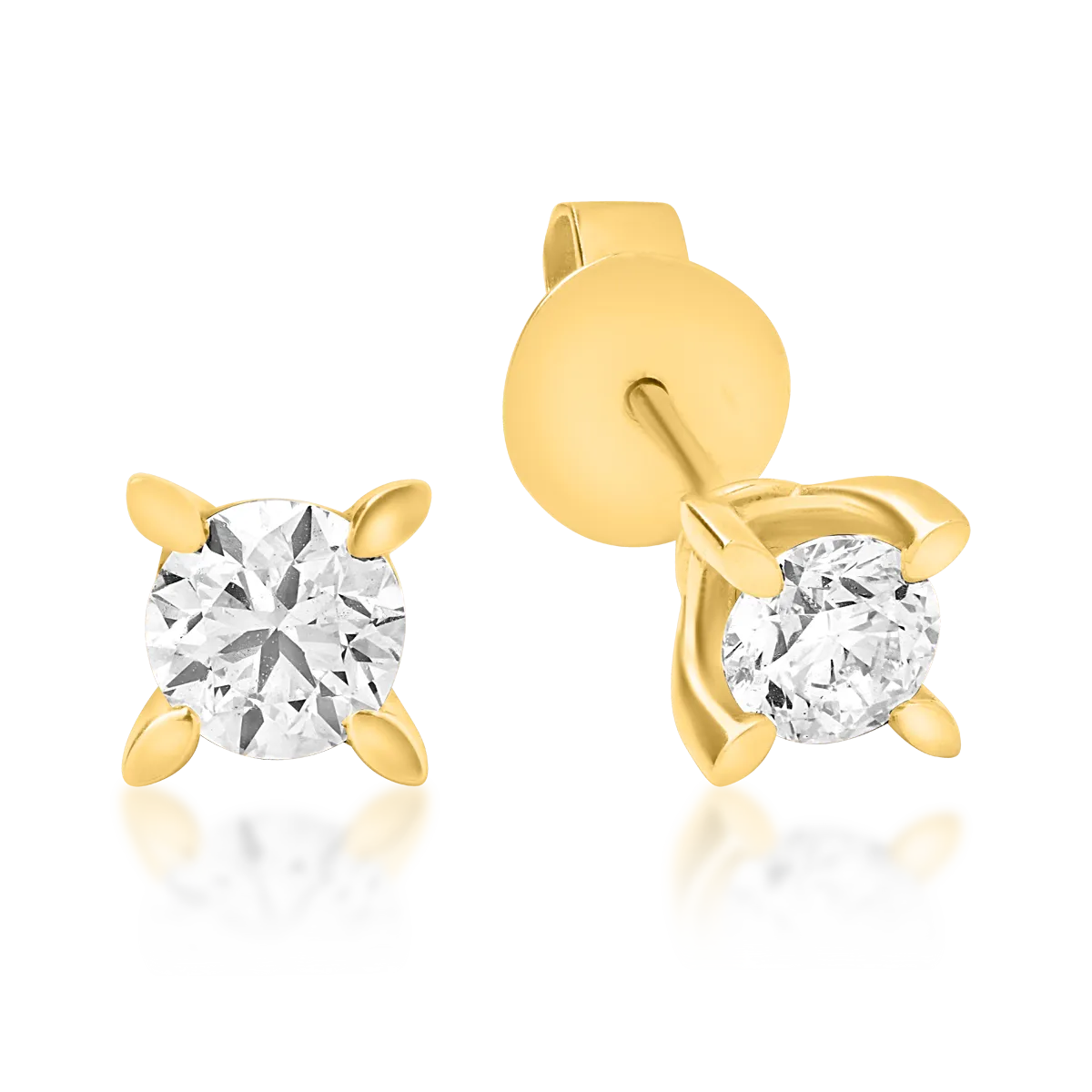 18K yellow gold earrings with 0.6ct diamonds