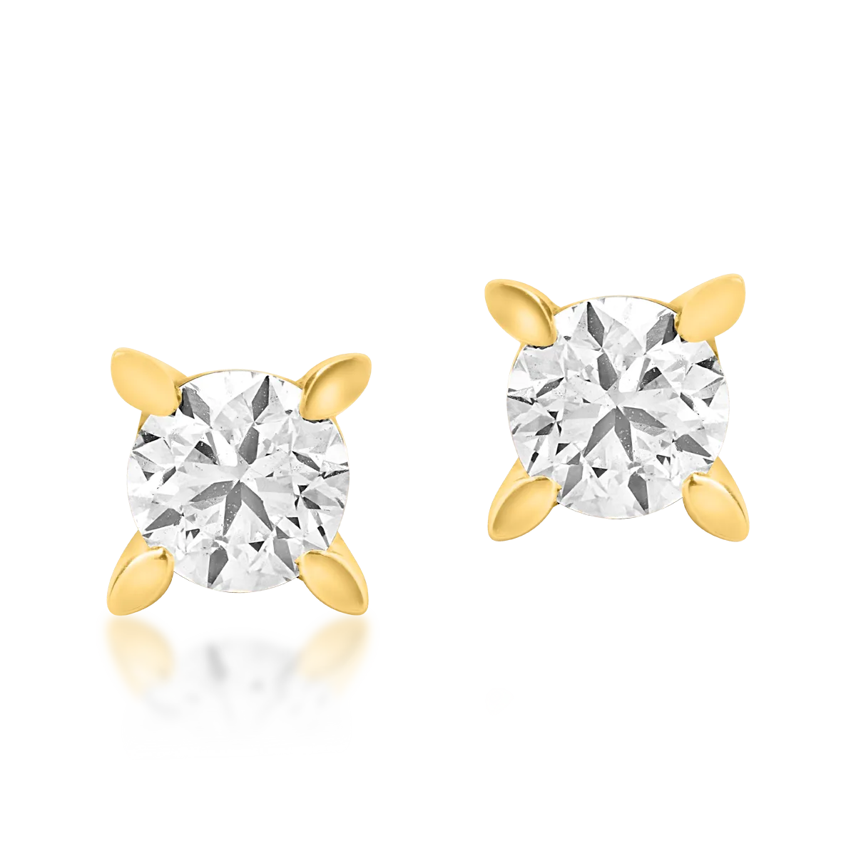 Cercei din aur galben cu diamante de 0.6ct