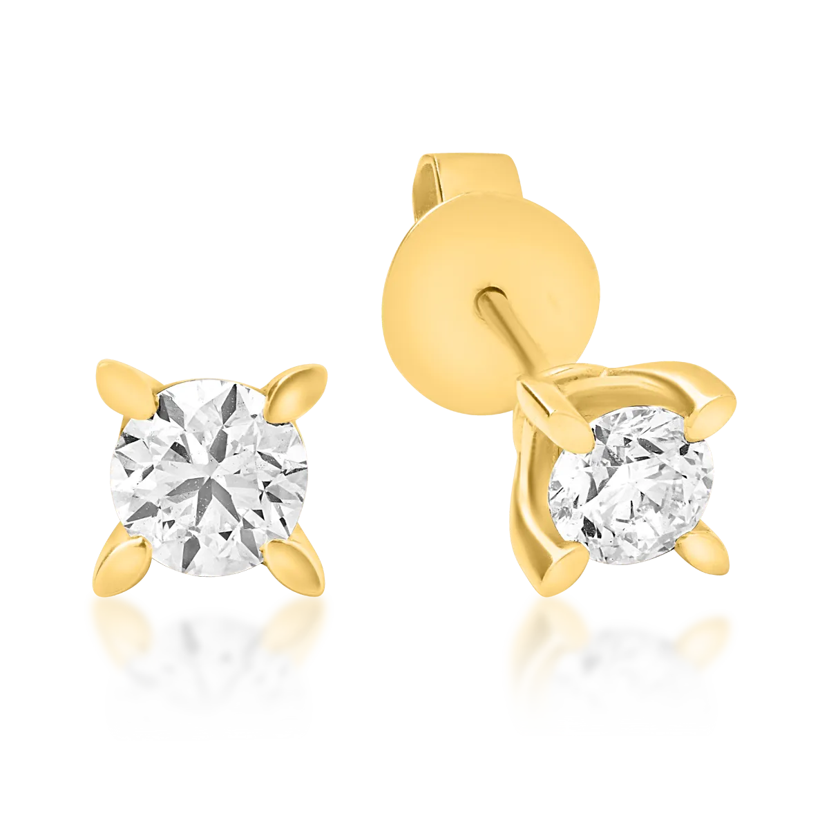 Обеци от 18K жълто злато с 0.6ct диаманти