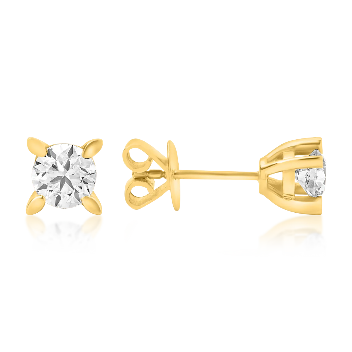 Обеци от 18K жълто злато с 0.6ct диаманти