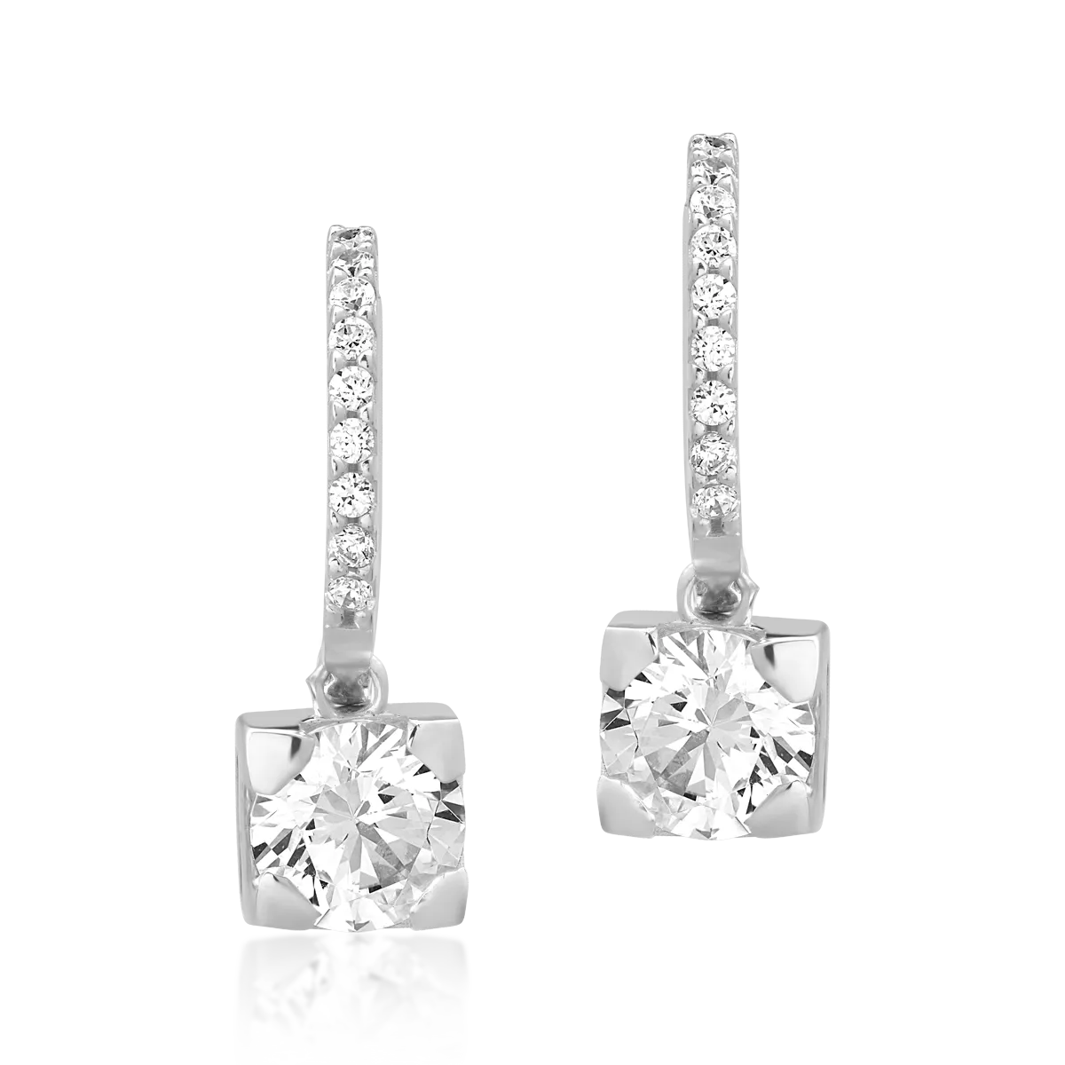 14K white gold earrings