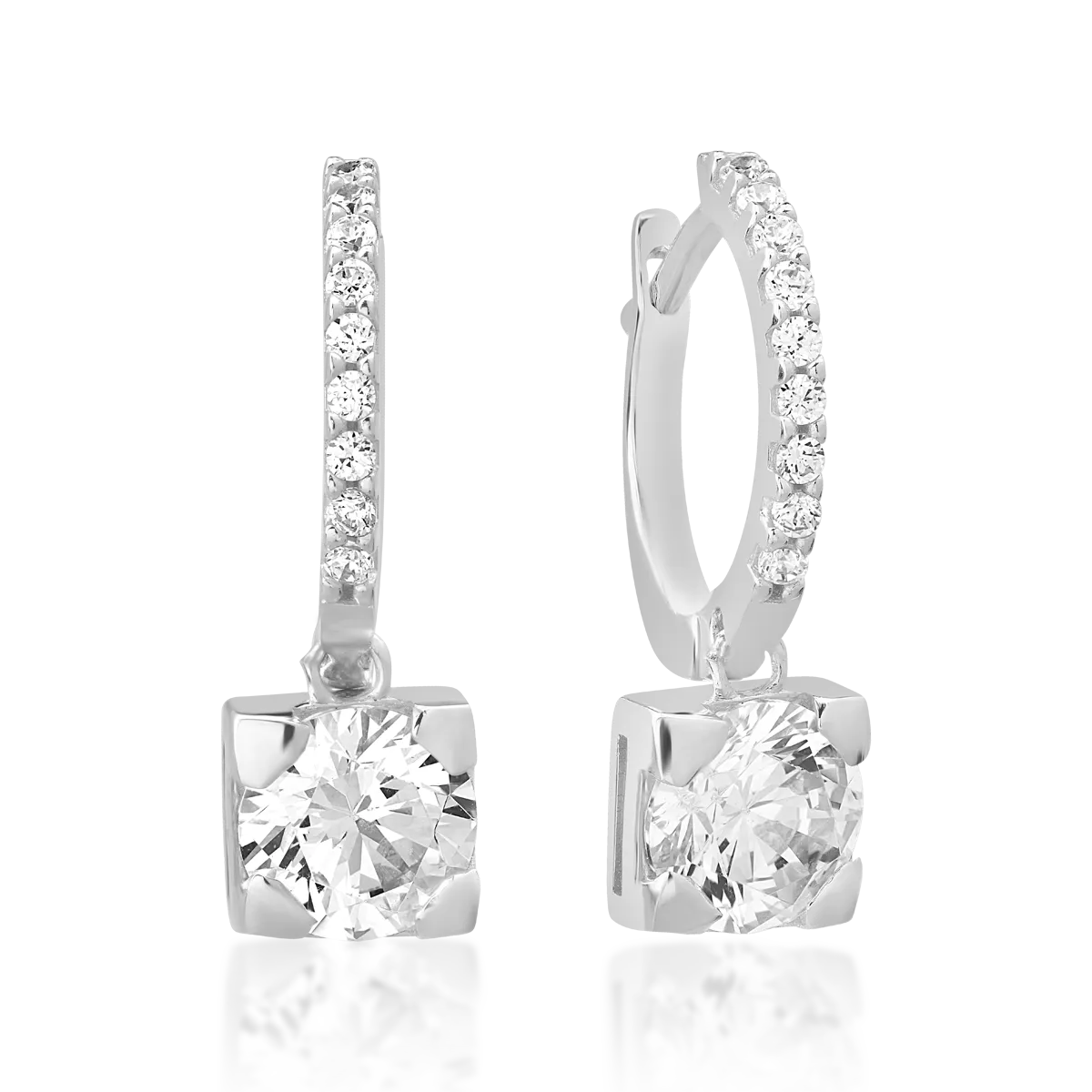 14K white gold earrings