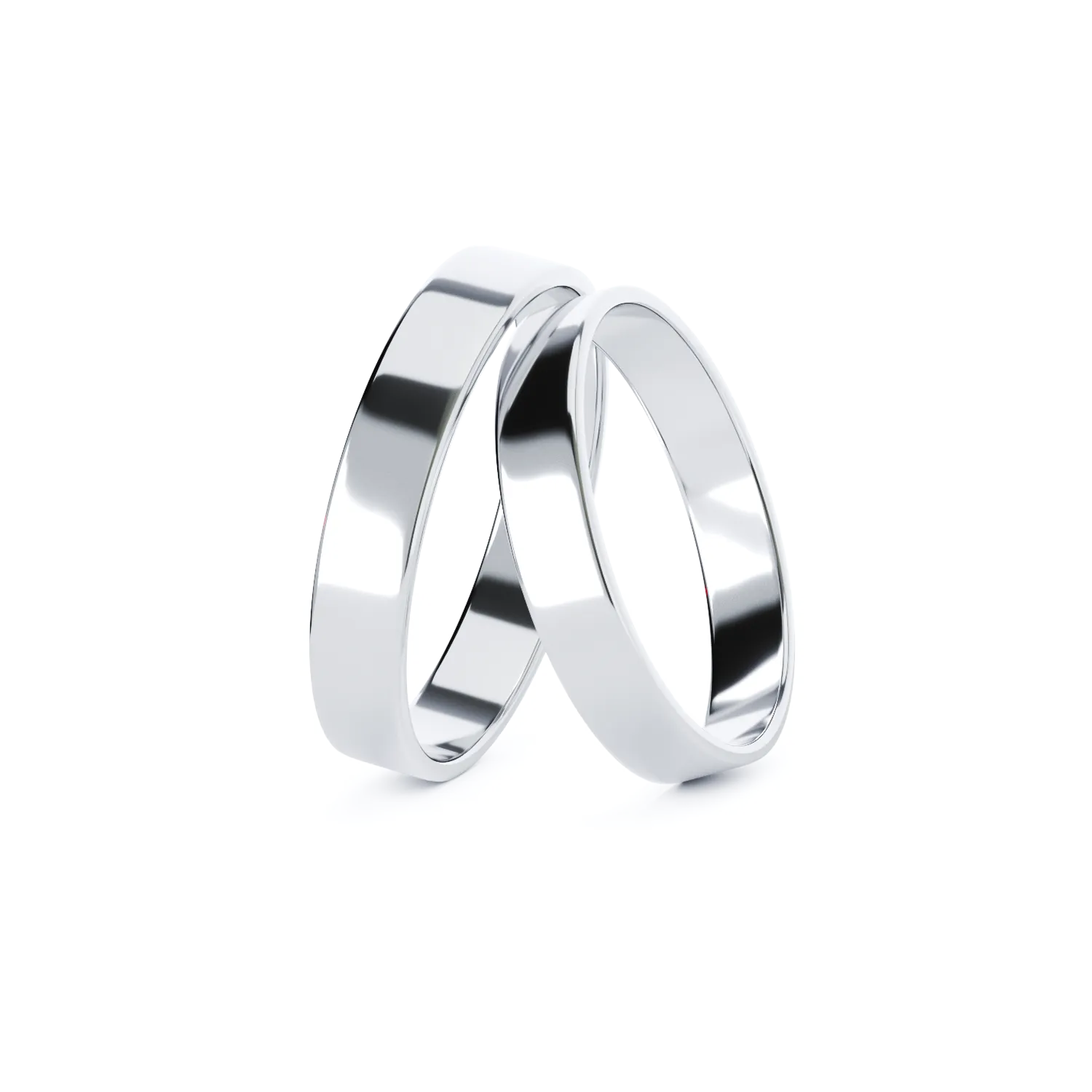 FLAT gold wedding ring 4mm