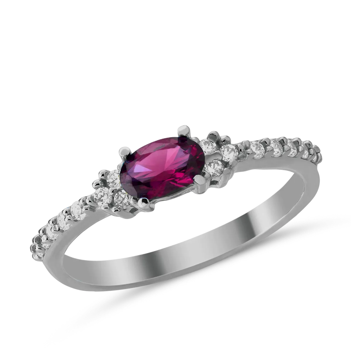 Inel din aur alb de 14K-125636