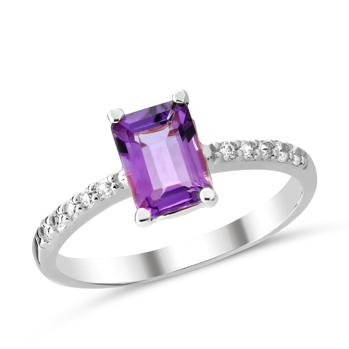 Inel din aur alb de 14K-125673