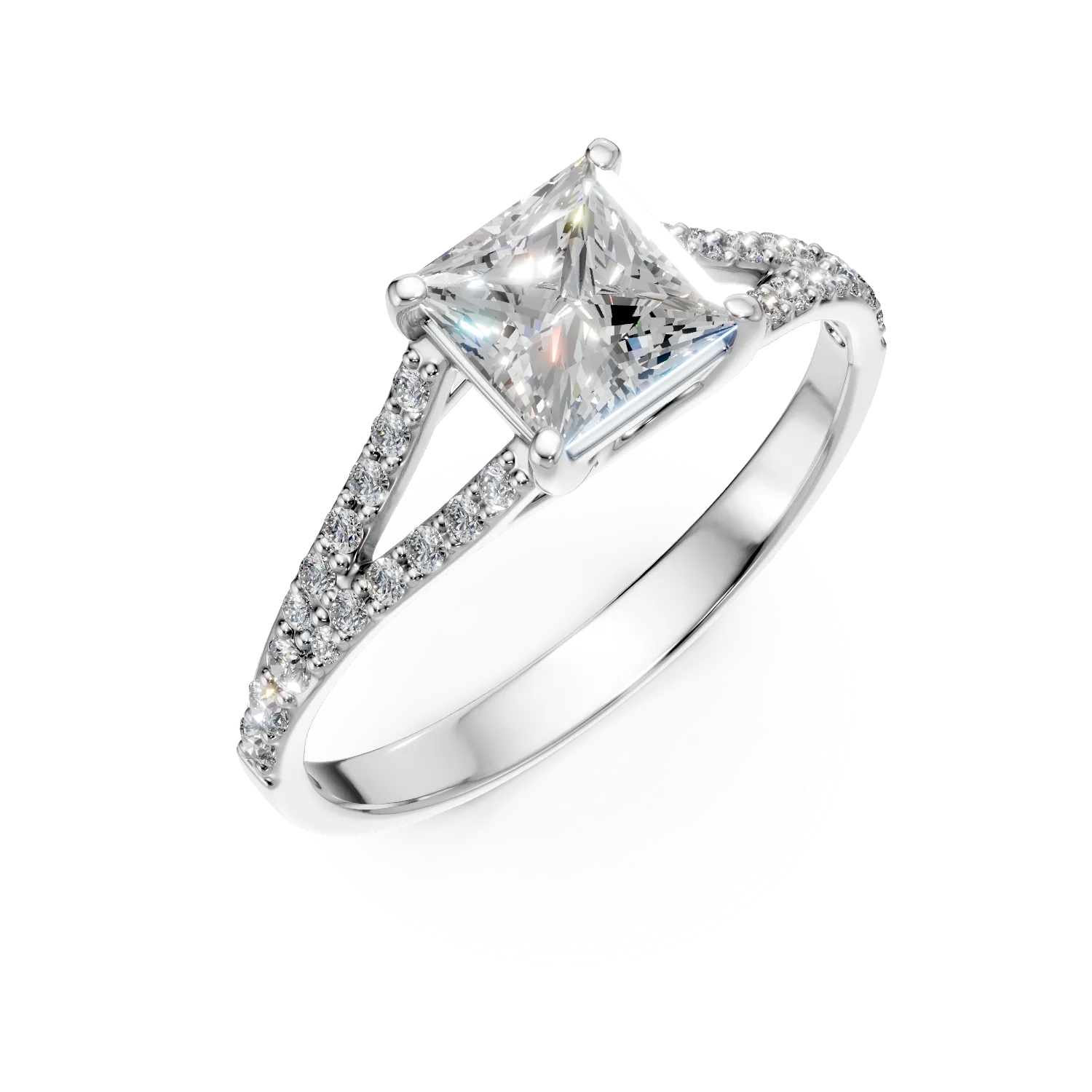 14K white gold ring-125704
