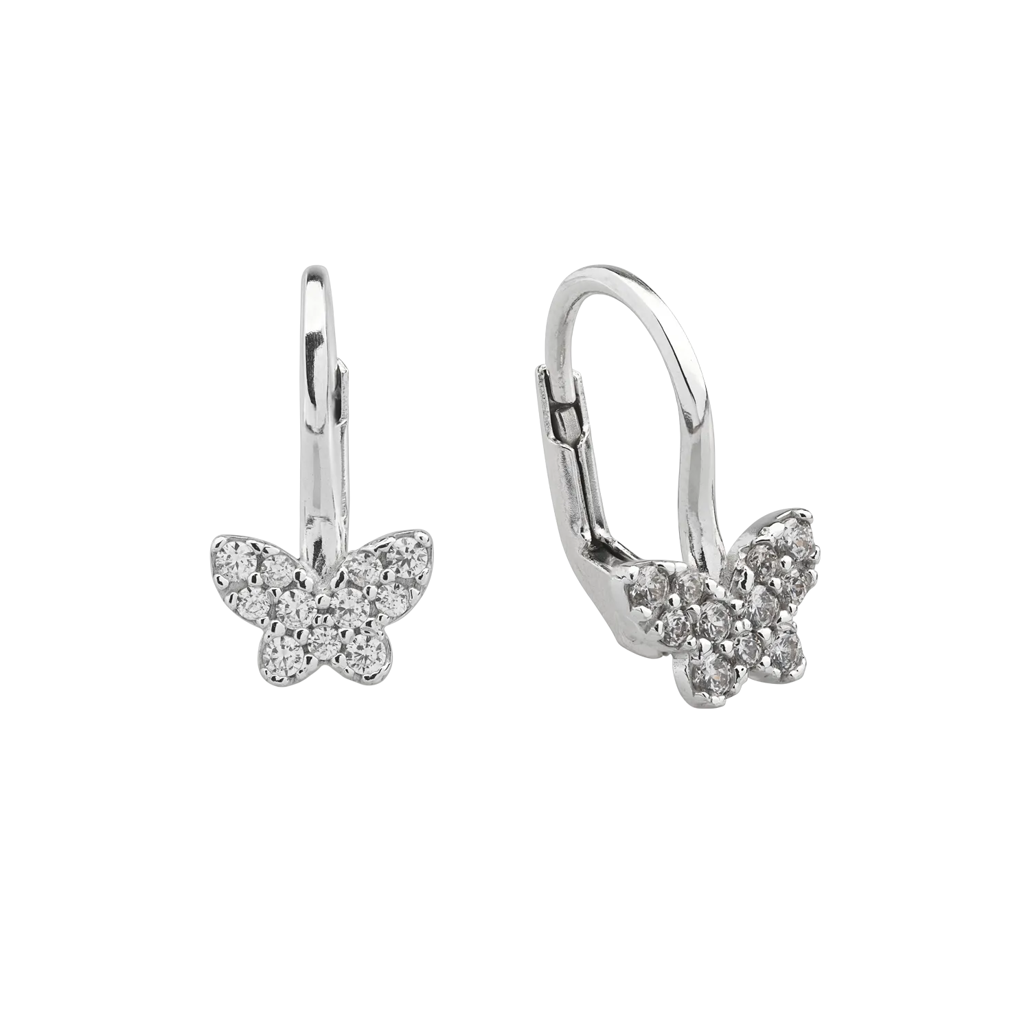 14K white gold earrings