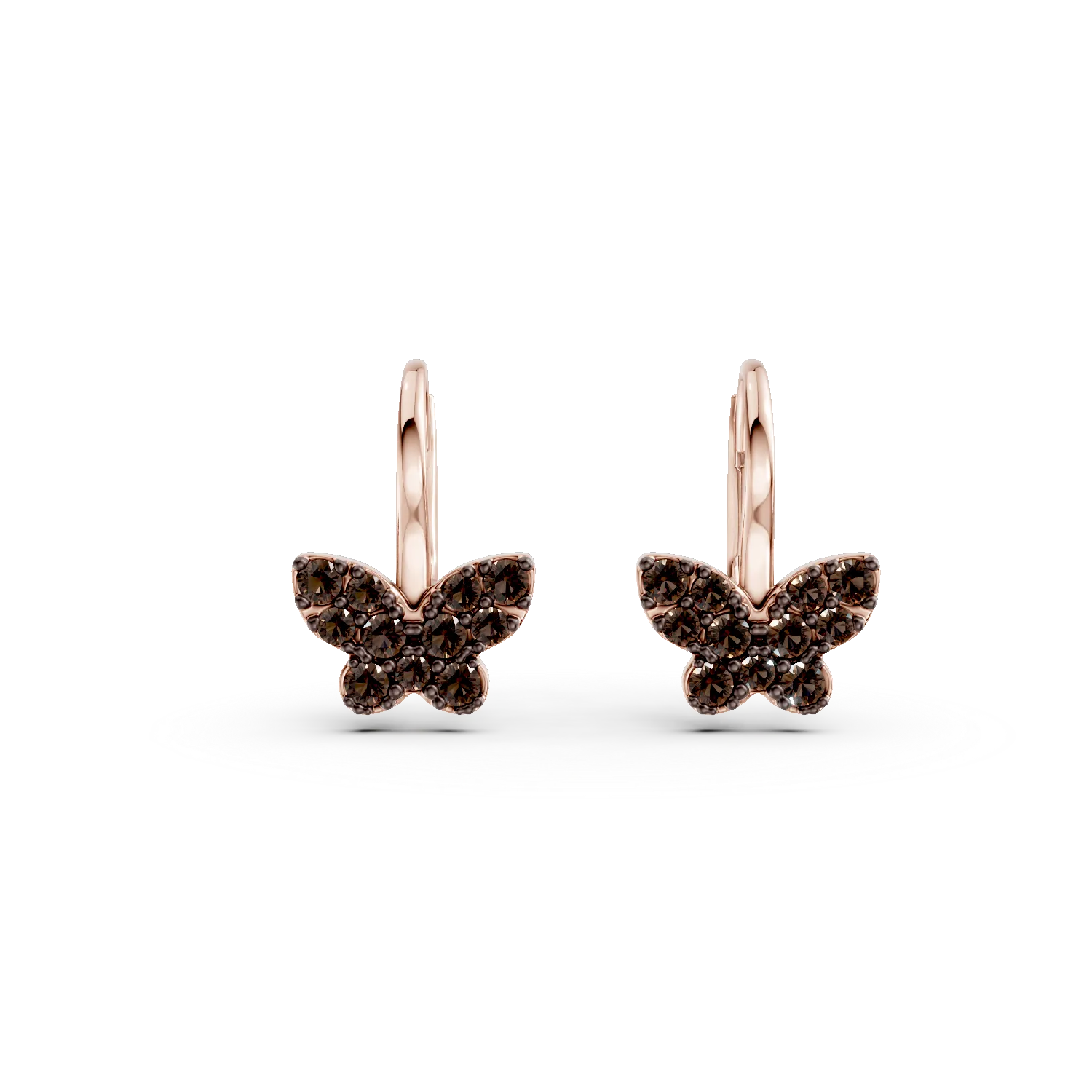 14K rose gold butterflies earrings