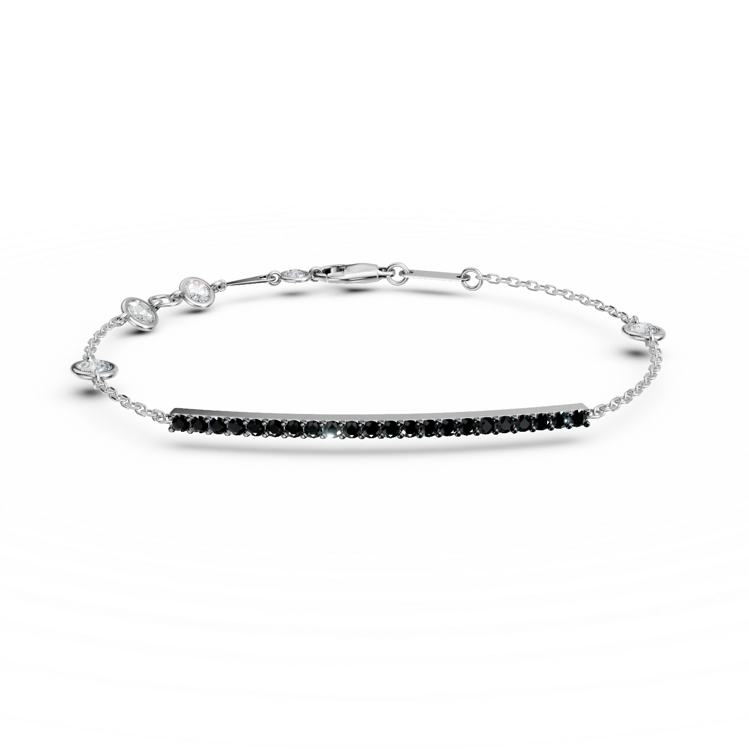 Bratara din aur alb cu zirconia pave