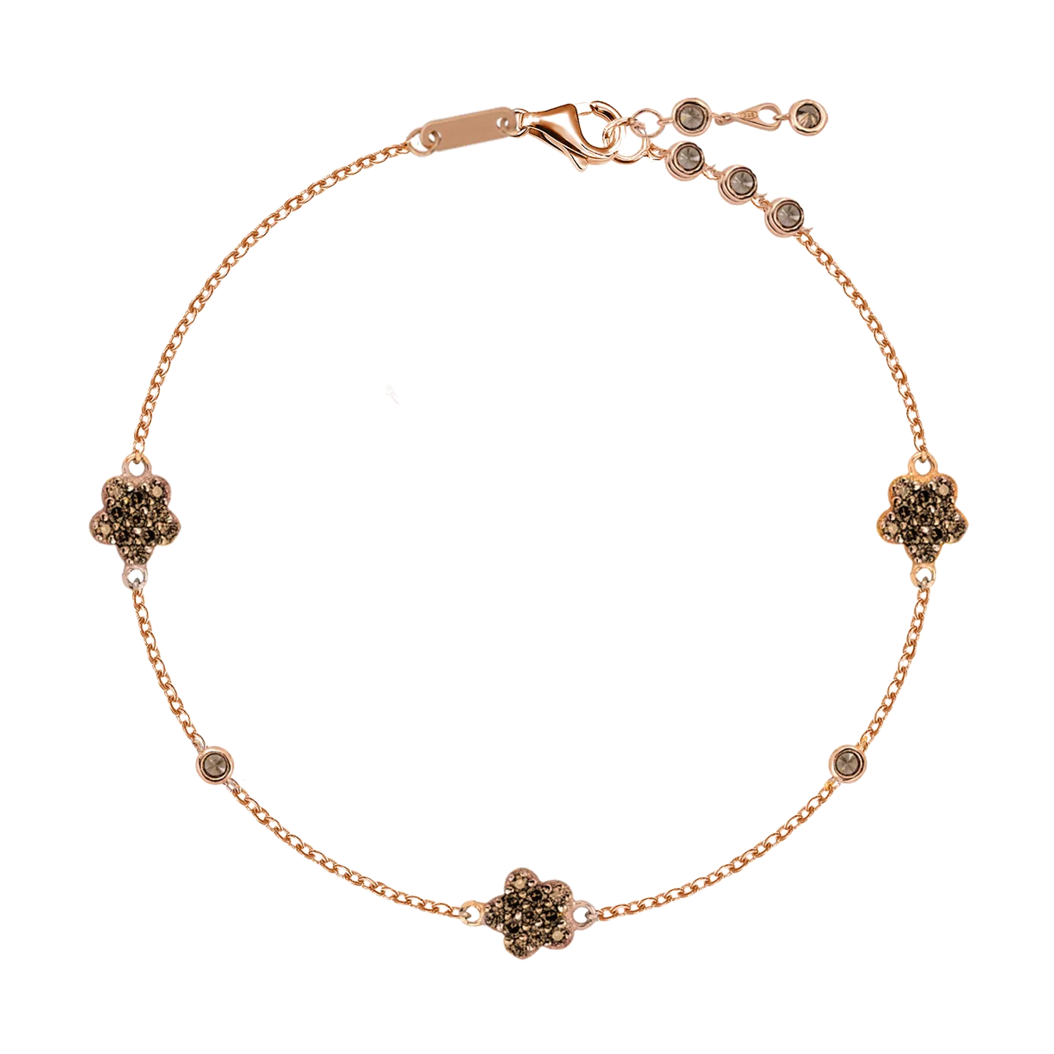 Bratara din aur roz cu pandantive floare-169730